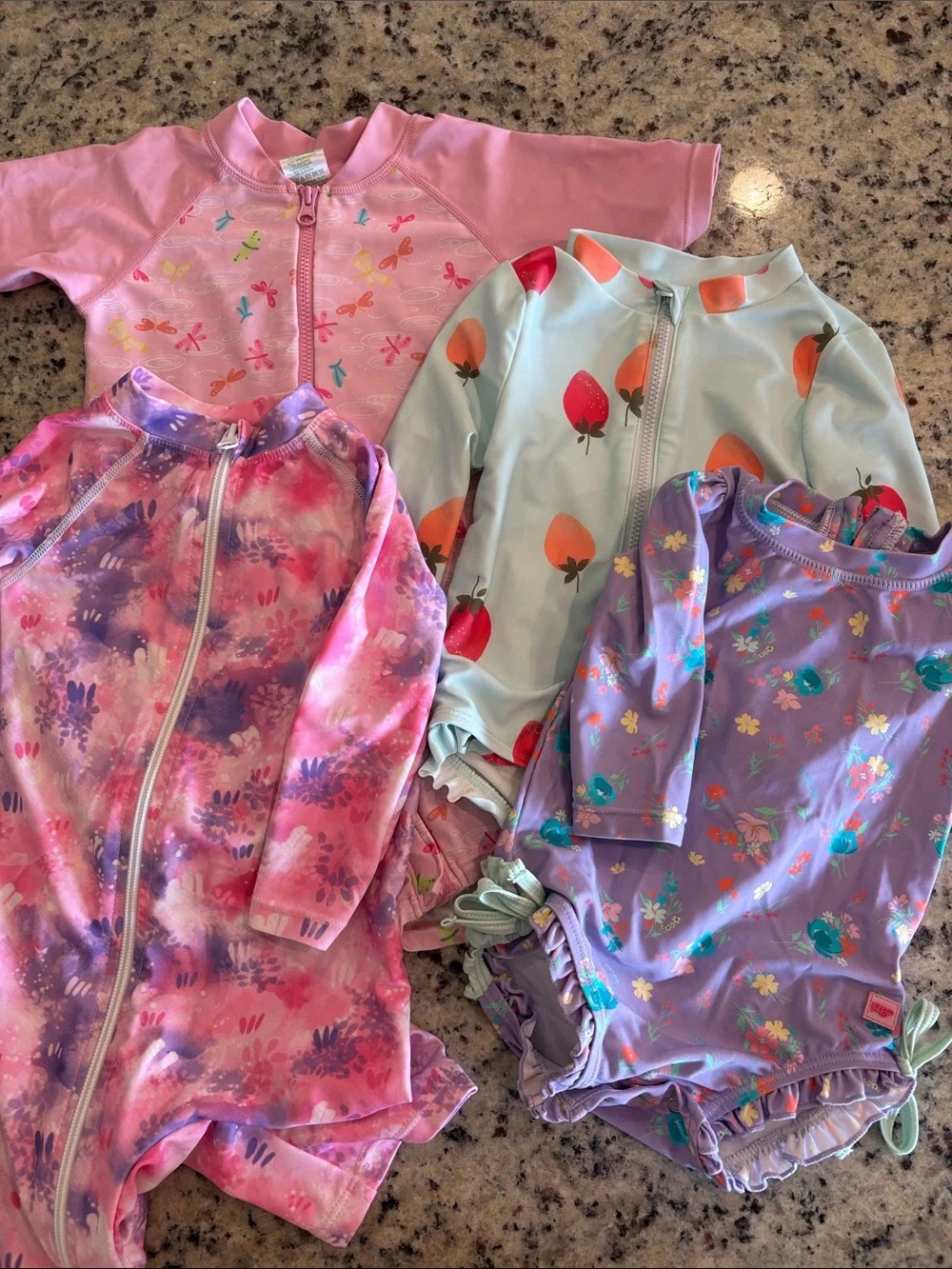 Set of 4 baby girls swim